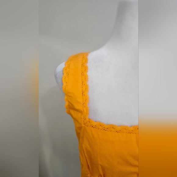FOREVER 21 Lace Trim Corset Cotton Crop Top In Orange. Size Small NWT - Picture 11 of 16